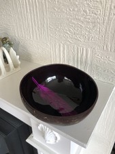 Coconut Bowl Painted Feather Design