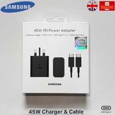 Genuine 45W Super Fast Charger Adapter Plug & Cable For Samsung Galaxy S24 S25+