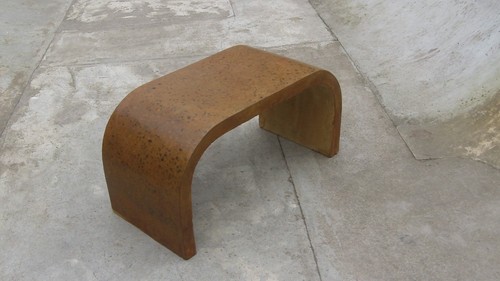 Polished concrete bench fort - polished,