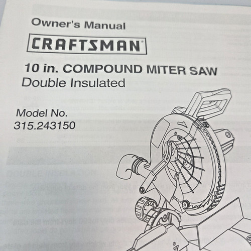 Craftsman manual in - 10,