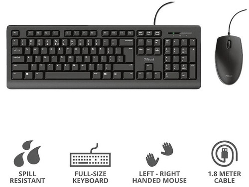 Trust mouse keyboard wired - trust,