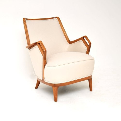 Vintage swedish elm armchair - elm,