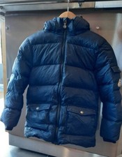 Boy Girls Unisex 10-12yr  Pyrenex Puffer Coat French Down Navy, Detachable Hood