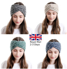 Women Ladies Winter Warm Soft Knit Fluffy Thick Stretch Twist Headband Earmuffs