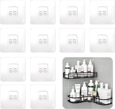 12PCS Shower Caddy Adhesive Hooks, Replacement Strong Stickers Shower Hooks Wall