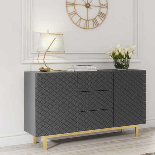 140cm grey sideboard cabinet - 140cm,