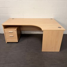 Maple Right Handed Corner Desk and Pedestal Set- 1800- BRAND NEW ITEM