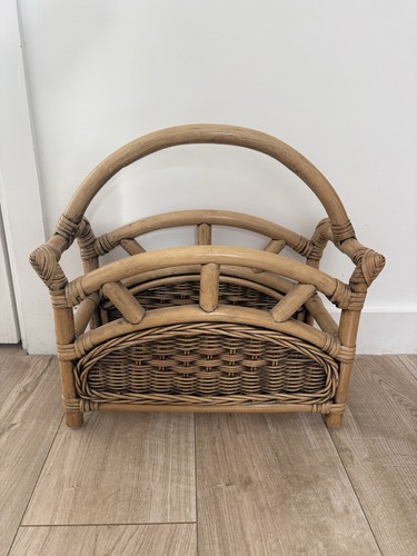 Vintage rattan wicker magazine - vintage,