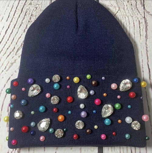 Navy blue embellished - navy, glam