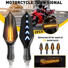 2x Amber/Blue Motorcycle LED