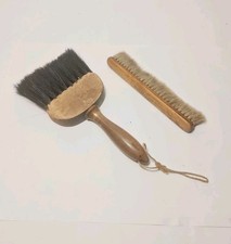 Rustic British Wooden Dusting Brush Workshop Duster Brush + Narrow Clothes Brush
