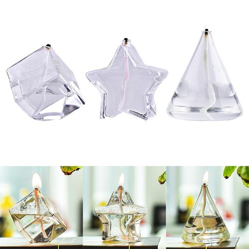 Refillable glass oil lamp - glass,