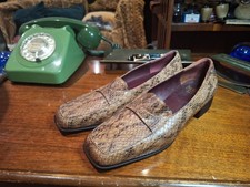Vintage Ladies Bruno Magli Snakeskin Effect Court Shoes, EU Size 37, UK Size 4