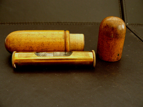 Vintage turned wooden etui - wooden,