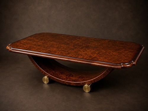 Burr walnut coffee table art - coffee,