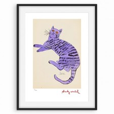 Andy Warhol Signed -  Sam/ Purple Cat - 25 Cats Named Sam series - Certificate. 