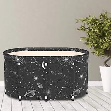 SMONTER Large Foldable Soaking Bathing Tub Portable Bathtub 109 x 64 x51CM,Black