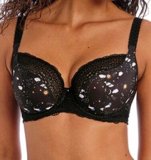 Freya Daydreaming Bra Celestial Black Size 30D Underwired Plunge Balcony 400802