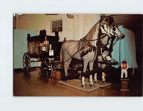 Postcard horse drawn hearse - postcard,