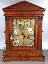 DENT BRACKET CLOCK triple fusee WESTMINSTER CHIMING by W&H coiled gongs WORKING