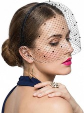 Black Mesh Veil Hat, 1920s