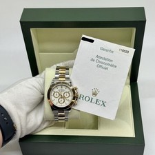 Rolex Daytona 40mm 18k Yellow Gold & Steel White Dial 116523 - Box & Papers 2003