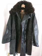 Swedish 1940's Skinnarland Military Leather Trench Coat