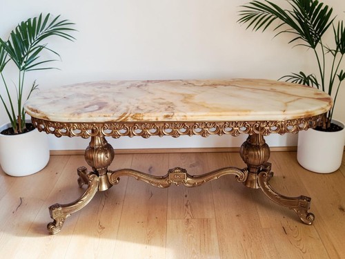 Vintage onyx brass marble - onyx,
