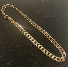 9ct Gold Hallmarked Curb Bracelet Approx 7.5inches/6 Grams
