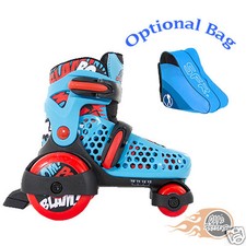 SFR Stomper Adjustable Children's Roller Skates Boys Blue/White - Optional Bag