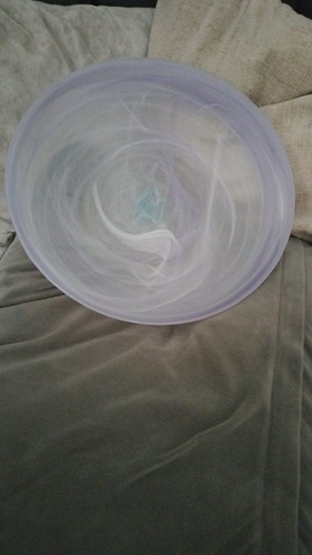 Glass bowl lavender swirl - glass,
