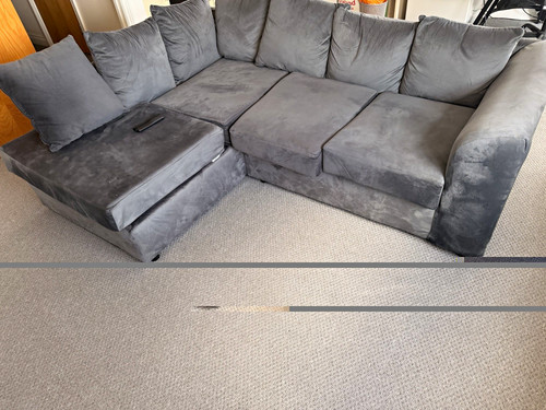 Grey solid fabric chaise - grey,