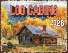 2026 Vintage Log Cabin Wall Calendar 16-Month X-Large Size 14x22 | FREE SHIPPING