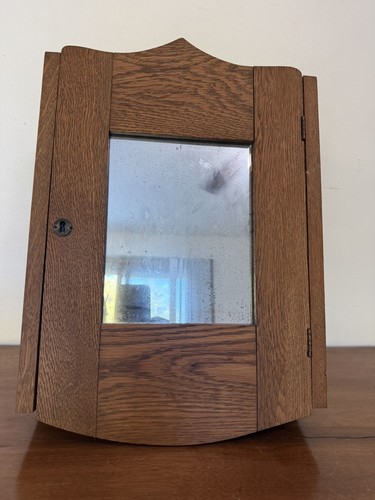 Antique oak medicine cabinet - antique,