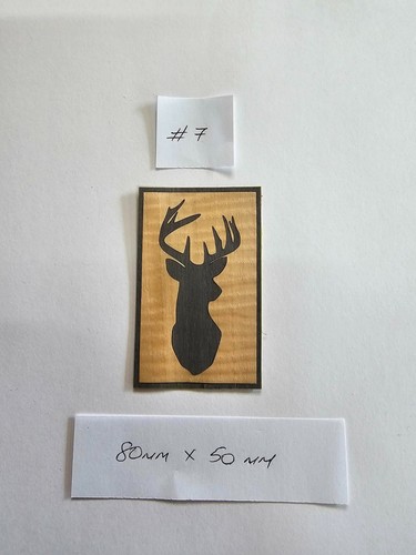 Marquetry veneer inlay stags - veneer,