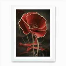 Red Poppy Canvas Print Art