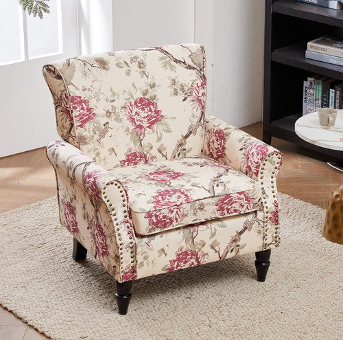 Floral armchair upholstered - floral,