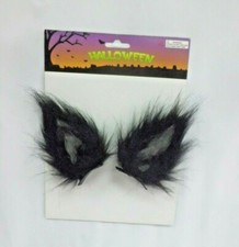 Black wolf ears - black, dog