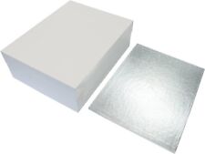 Premium Oblong White Cake Boxes with 13mm Silver Drum - Durable & Elegant Boxes