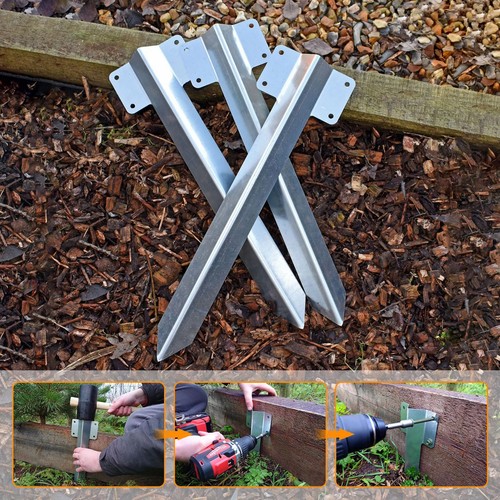 10x railway sleeper - 10x, brackets