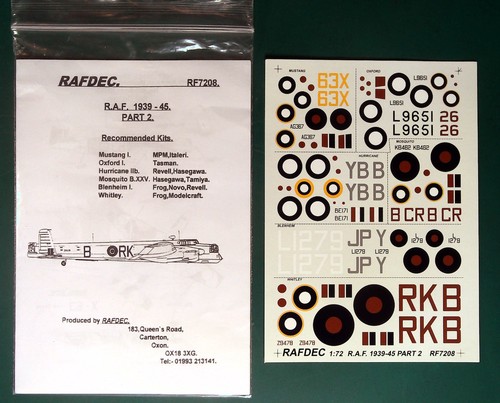 Rafdec decals rf7208 raf - rafdec, 1/72