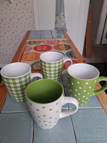 Green gingham polka dots - 4, gingham/polka