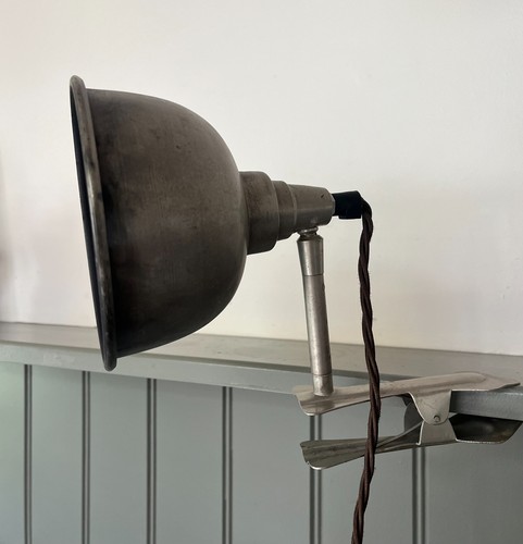 Vintage industrial clamp lamp - vintage,