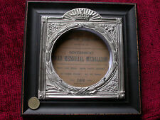 Replica Copy Framed WW1 Memorial Plaque Holder aged metal 
