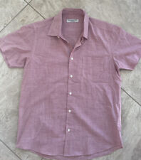 Cedar Wood State Men’s Red Button Up Short Sleeve Shirt Medium Collared EUC