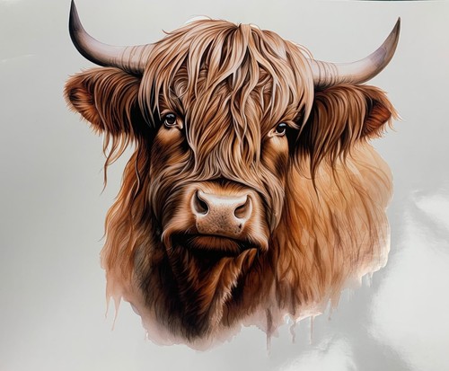 Highland cow bull head vinyl - head,
