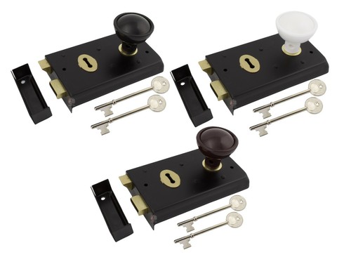 Black rim sash lock 142 - black, x