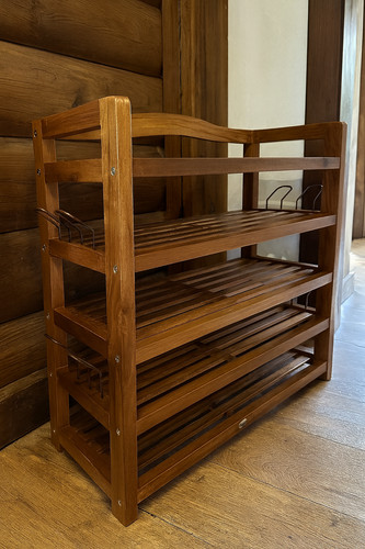 Acacia wood shoe rack - shoe,