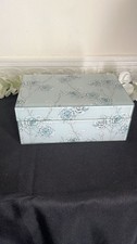 Pretty Blue Heavy Glass Storage/ Trinket/ Jewellery Box