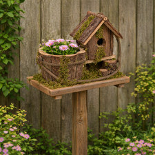 Wooden Bird House Nesting Box